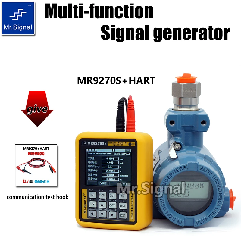Mr9270s + hart 4-20ma gerador de sinal calibrar tensão atual pt100 termopar freqüência do gravador de transmissor de pressão