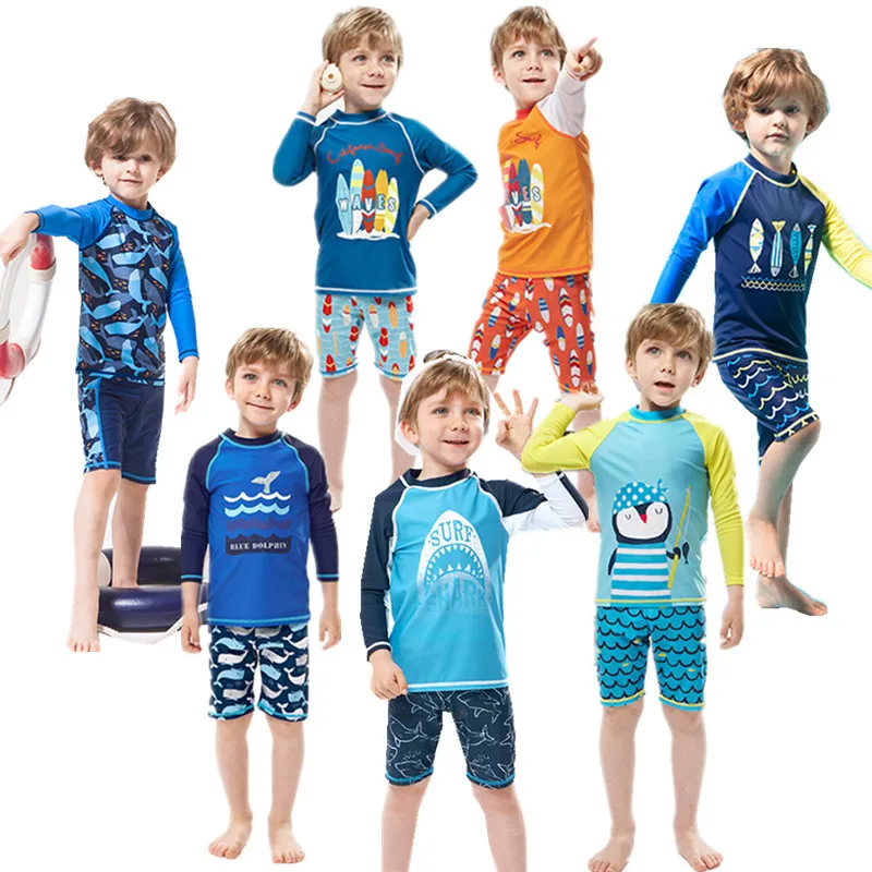 

KID'S Swimwear Multi-color BOY'S Girls Swimwear Children Sun-resistant Short Sports Quick-Dry Swimwear Surfing Suit