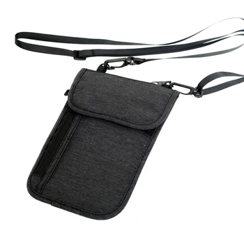 

Neck Hanging Travel Passport Cover Wallet ID Holder Storage Clutch Money Bag Travel Multifunction Credit Card Package black