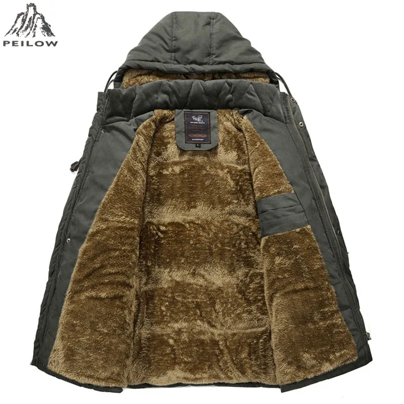Мужская зимняя теплая меховая флисовая куртка, плюс размер 5XL 6XL 7XL 8XL, толстая парка с хлопковой подкладкой, Мужская ветровка с капюшоном, армейское пальто