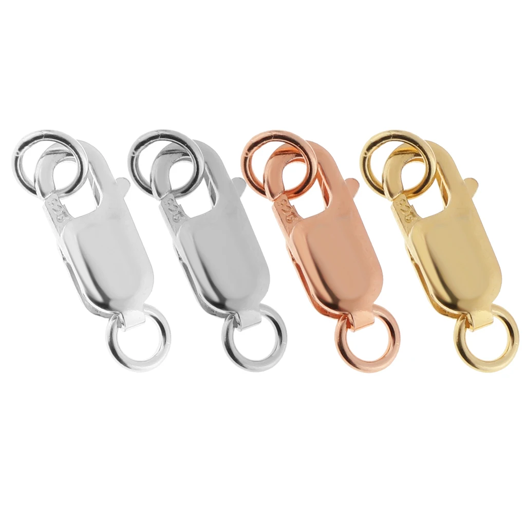 4 Pieces 925 Lobster Claw Clasps With Loop For Keychain Jewelry Finding 12mm