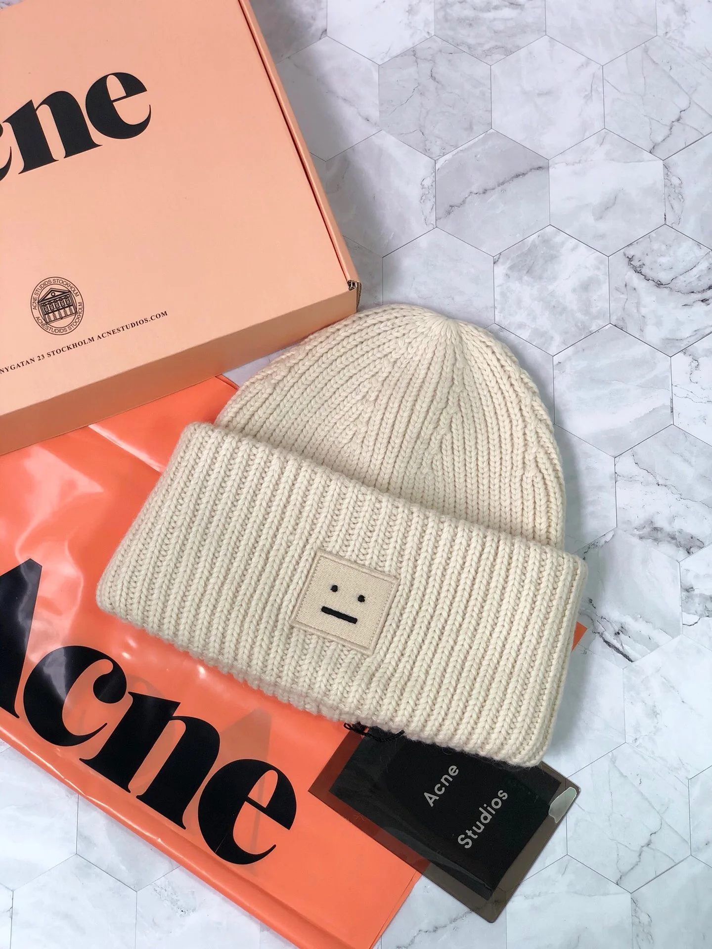 fleece lined beanie AC Studios Smiling face Beanie Skull Caps knitted Cashmere Eye Warm Couple Lovers Acne Hats Tide Street Hip-hop Wool Cap Adult fisherman skully