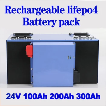 

Lifepo4 24V 100Ah 200Ah 300Ah Lithium iron Phosphate battery 100A BMS 2400W for AGV RV EV Caravan motorhom storage+ 10A Charger