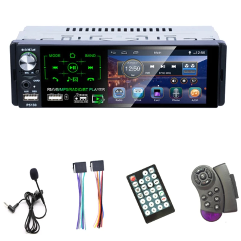 

Autoradio 1 Din Car Radio 4.1 Inch Press Screen Car Stereo Multimedia MP5 Player Bluetooth RDS Dual USB Support Micphone