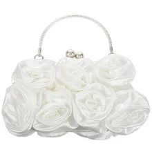 Цветочный женский клатч, женская вечерняя сумочка, сумочка для выпускного вечера, для невесты, со стразами, сумочка-багет