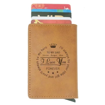

Family member To My Dad Design Rfid Card Holder Men Women Wallets Short Purse Leather Slim Wallets Mini Wallet Gifts