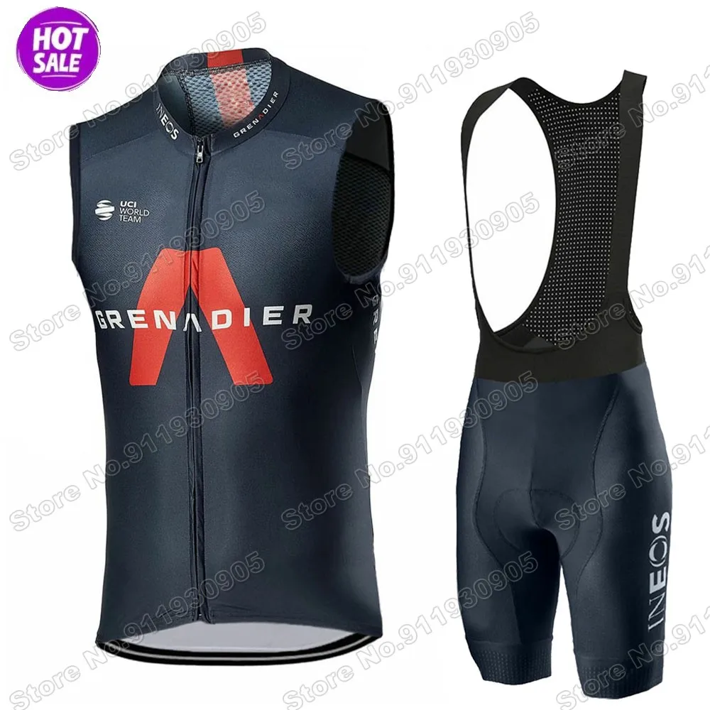 2021 Ineos Grenadier Team Men New Cycling Sleeveless Jersey Set Summer