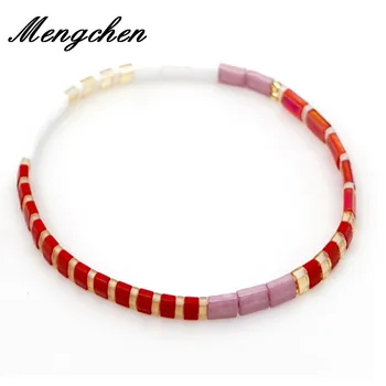 

Bohemian Handmade Woven Bead Bracelet Elastic Stretch Miyuki Women Bracelet Men Vintage Jewelry Tila Beads Bracelet