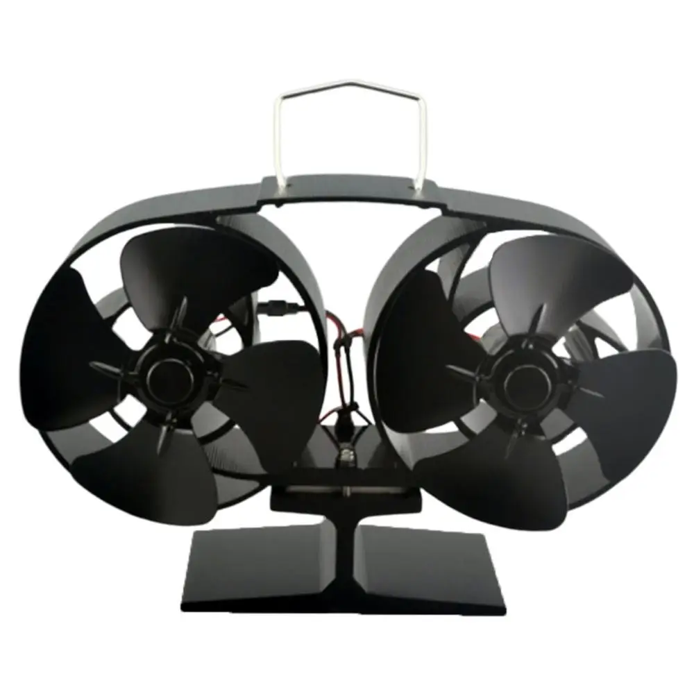 Black Stove Fan 4 Blade Fireplace Fan Heat Furnaces Comin Wood Burner Eq8-Bk Friendly Quiet Efficient Heat Distribution