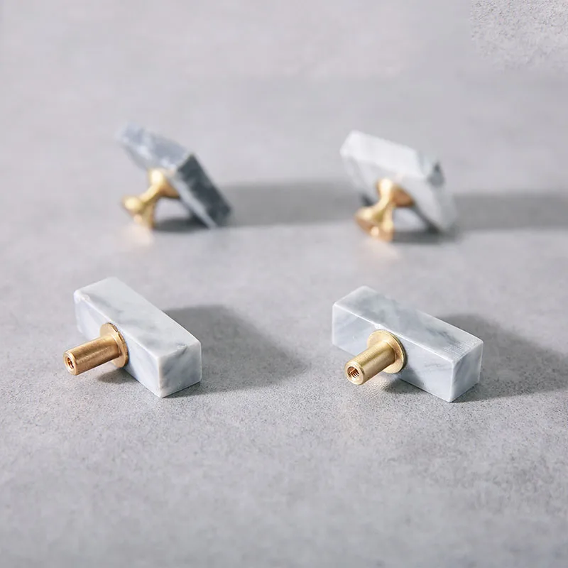 Ручка для шкафа/шкафа простой мрамор + латунь ручка в скандинавском стиле ящика современная маленькая