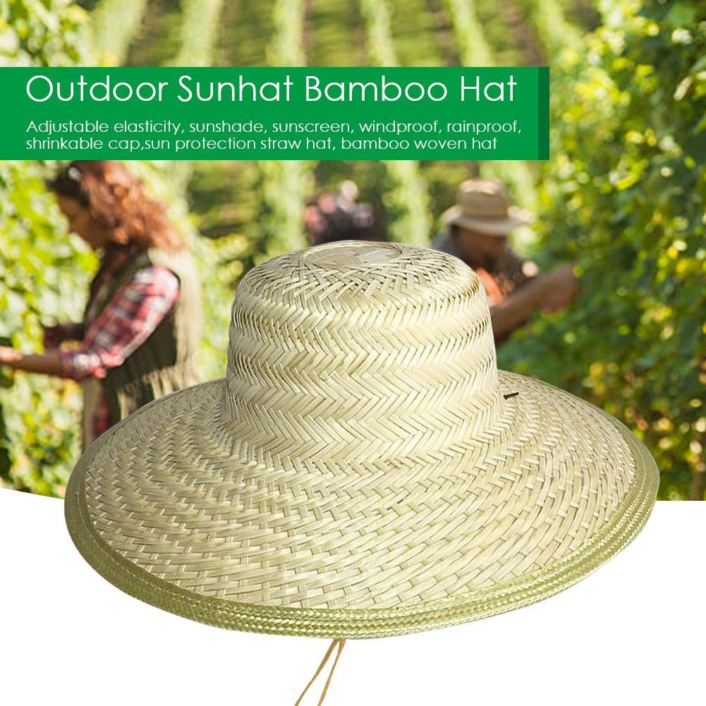 Мужская и женская бамбуковая плетеная летняя уличная соломенная шляпа с широкими полями, уличная соломенная шляпа с широкими полями