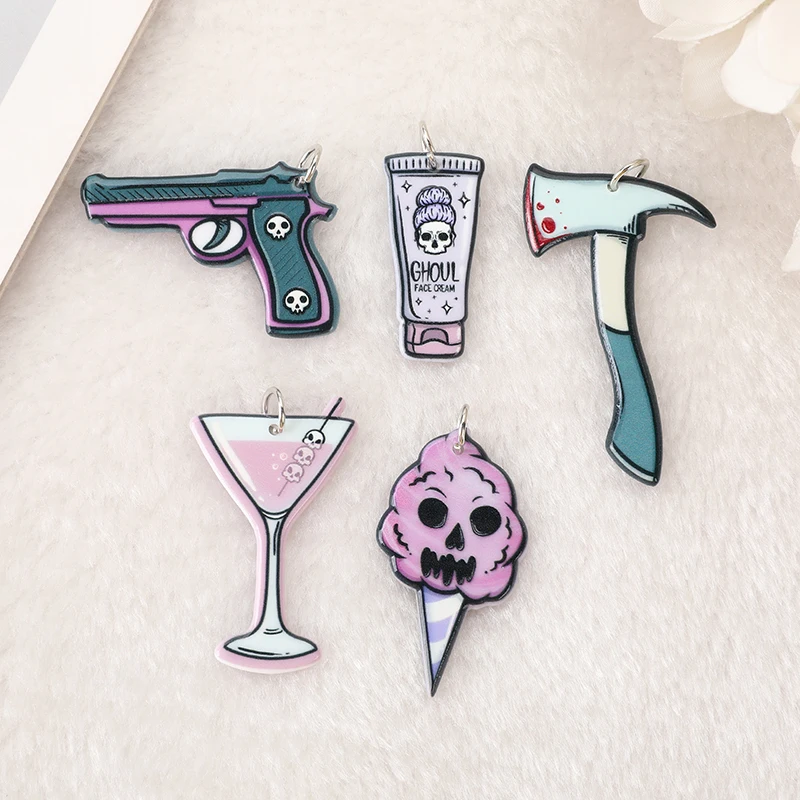 10 шт. Хэллоуин Жуткие Очаровательные коктейльные черепа хлопковые конфеты топор