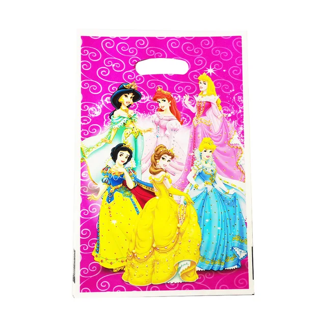Disney Princess one years old birthday party Disposable tableware decor banner Cake stand decoration birthday party supplies gift bag-10pcs