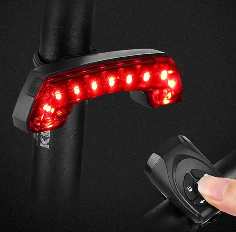 

Bicycle Tail Light USB Rechargeable Wireless Smart Remote Control Turn Signal Light Horn Bike LED Lamp High Quality
