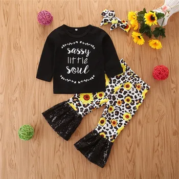 

Newborn Infant Baby Girl Clothes Letter Print Tops Floral Flared Pants Toddler Girl Clothes Set Casual Cotton Kids Clothes Girls