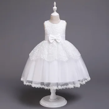 

Sleeveless Kids Drees One Years Old Prom Children Leaves Lace and Tulle Flower Girl Dress for Wedding Party Dresses Toddlers
