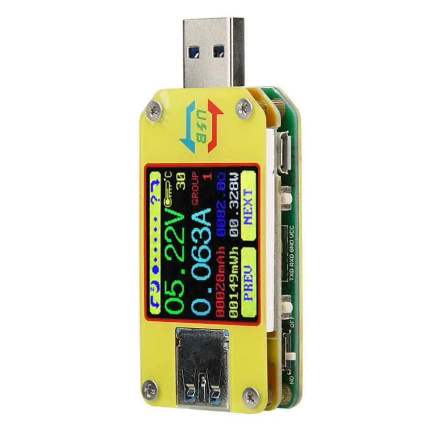 USB 3,0 тестер UM34 UM34C Тип-C DC Вольтметр Амперметр Напряжение измеритель тока, для батареи зарядки измерения для Android APP