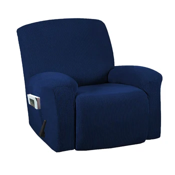 

4 Pieces Slipcover Living Room Soft Solid Washable Recliner Chair Cover Home Decor Daily Furniture Protection Anti Slip Stretch