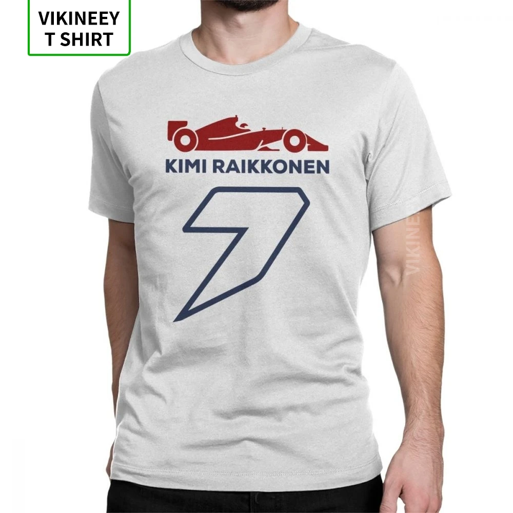 

Kimi Raikkonen 7 T Shirt Man Normal Clothes Vintage Iceman Legend Icon Racing Motor Car T-Shirt Crew Neck Cotton Tee Shirt
