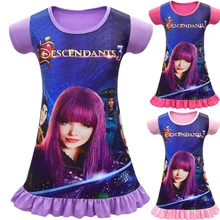 Изображением героев фильма «наследники» 3 платья маскарадный костюм для детей ночнушка для девочек летние шорты с длинными рукавами День рождения платье принцессы