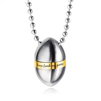 

Hemiston Titanium Necklace Inspirational Phrase Accessories Bullet Perfume Bottle Pendant For Men