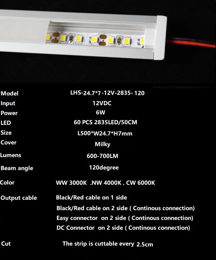 5 шт. 12VDC 20 дюймов светодиодный встраиваемые бар светильник, 2835 60/120/240 светодиодный на метр плоский Встроенный светодиодный жесткий полосу, 2 Вт/6 Вт/9 Вт диод Невидимый