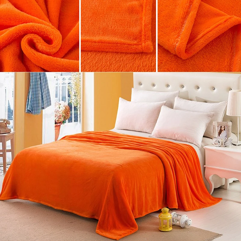 

8 Colors Coral Velvet Blanket Pure Color Polyester Super Soft Sleeping Blankets For Beds Sofa Car Portable Plaids