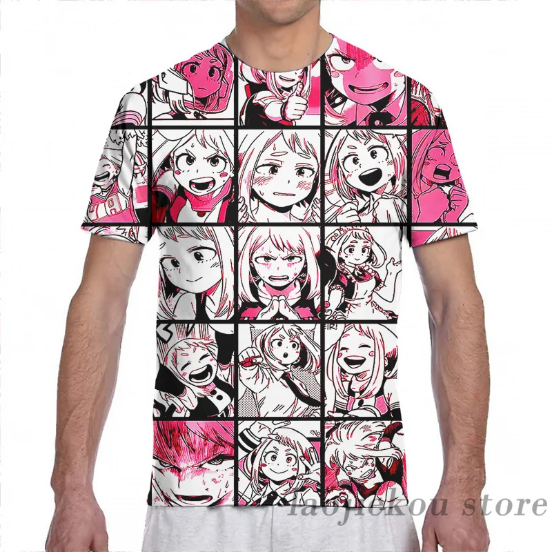 Футболка Uraraka Ochako с коллажем для мужчин и женщин модная футболка со сплошным