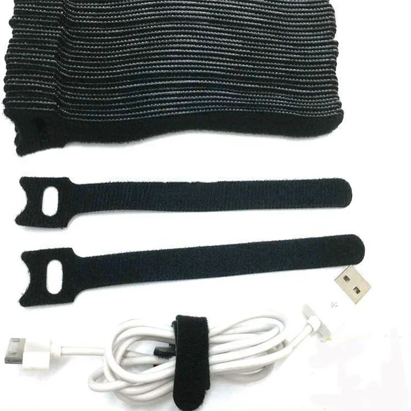60pcs 150*12mm Magic Nylon Reusable Cable Ties with Eyelet Holes back to cable tie nylon strap hook loop Tape wrap | Обустройство