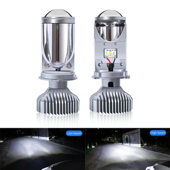 

2pcs mini projector lens headlight H4 LED hi-lo for car clear beam pattern 12V 6000k 12000LM no astigmatic problem