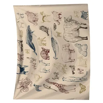 

1Pc Tapestries Animal Printing Wall Tapestry Beach Towel Bath Towel Blue And Red (200x150cm)