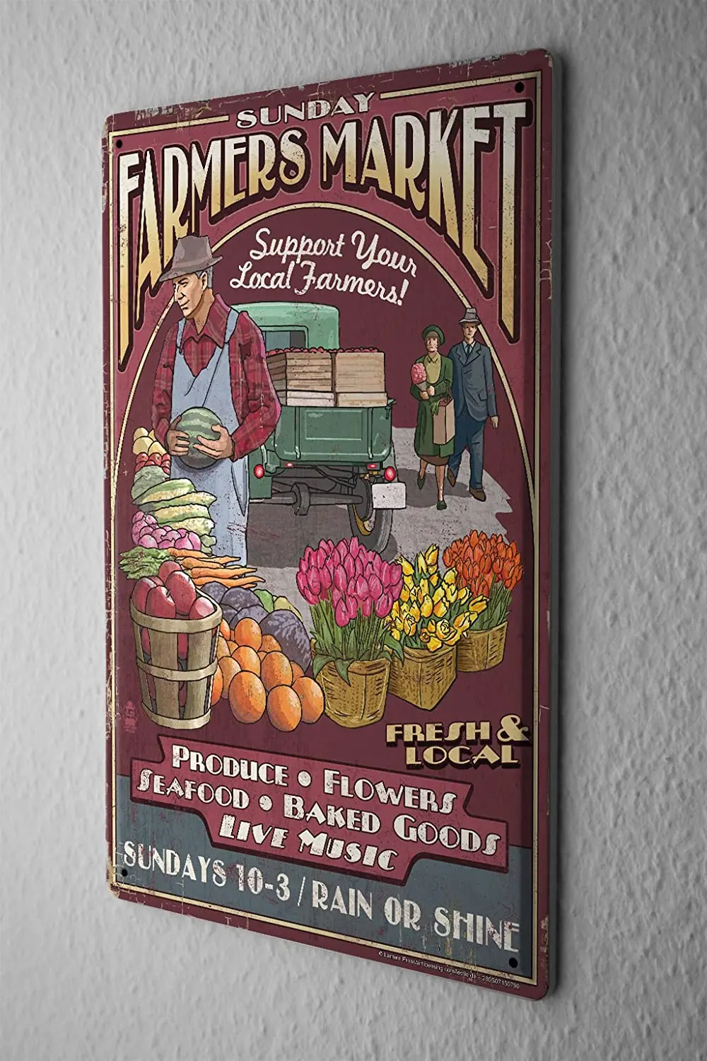 

SINCE 2004 Tin Sign Metal Plate Decorative Sign Home Decor Plaques Kitchen Farmers Market