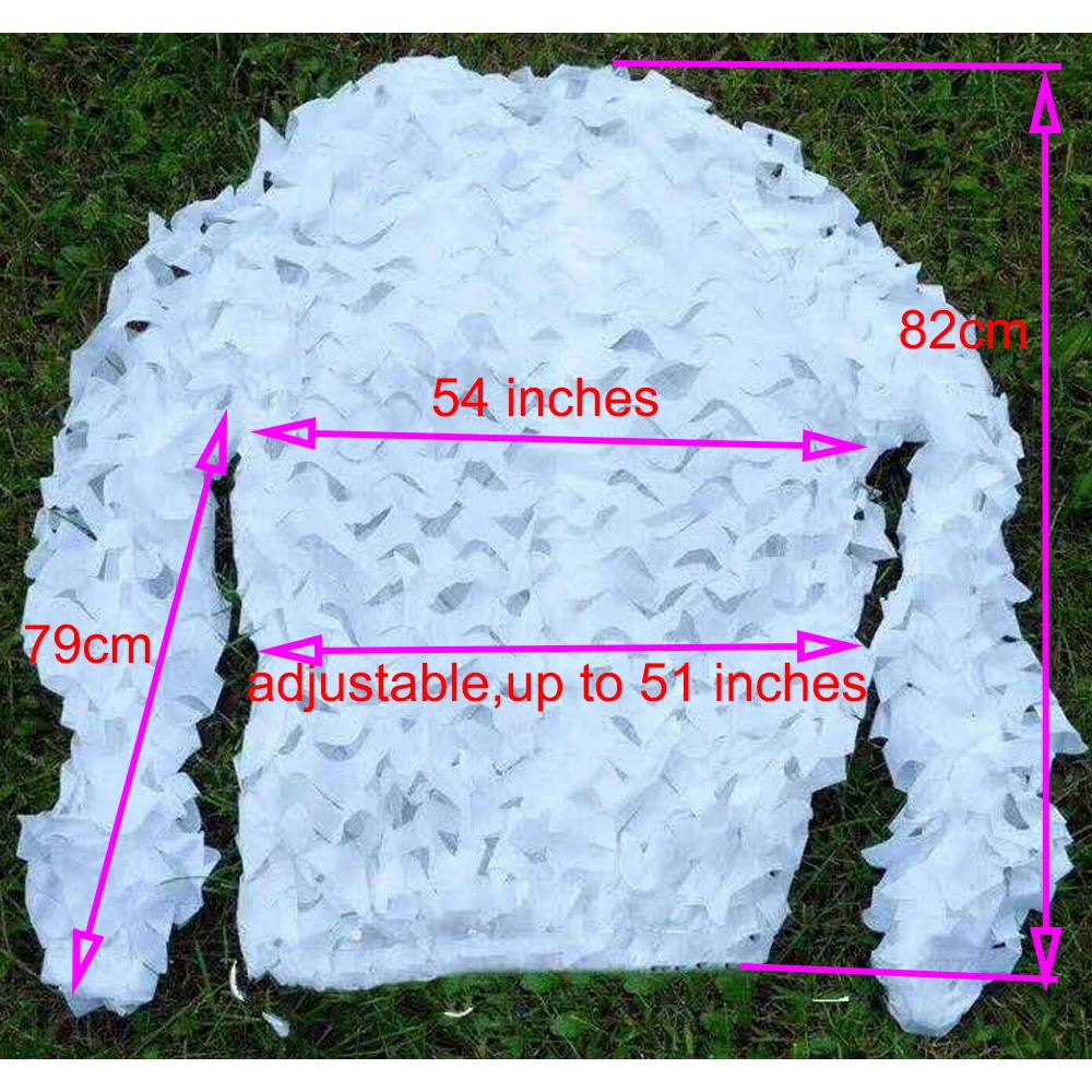 Snow 3D Ghillie Winter Outdoor Camouflage Camouflage Cover Up Suit Hunting Bird Watching Sniper Suit