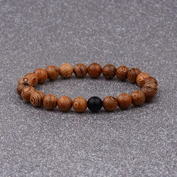Couples Bracelets For Women Men Classic Natural Wooden&Stone Beads Lover Distance Bracelet Jewelry Friendship Anniversary Gift 4