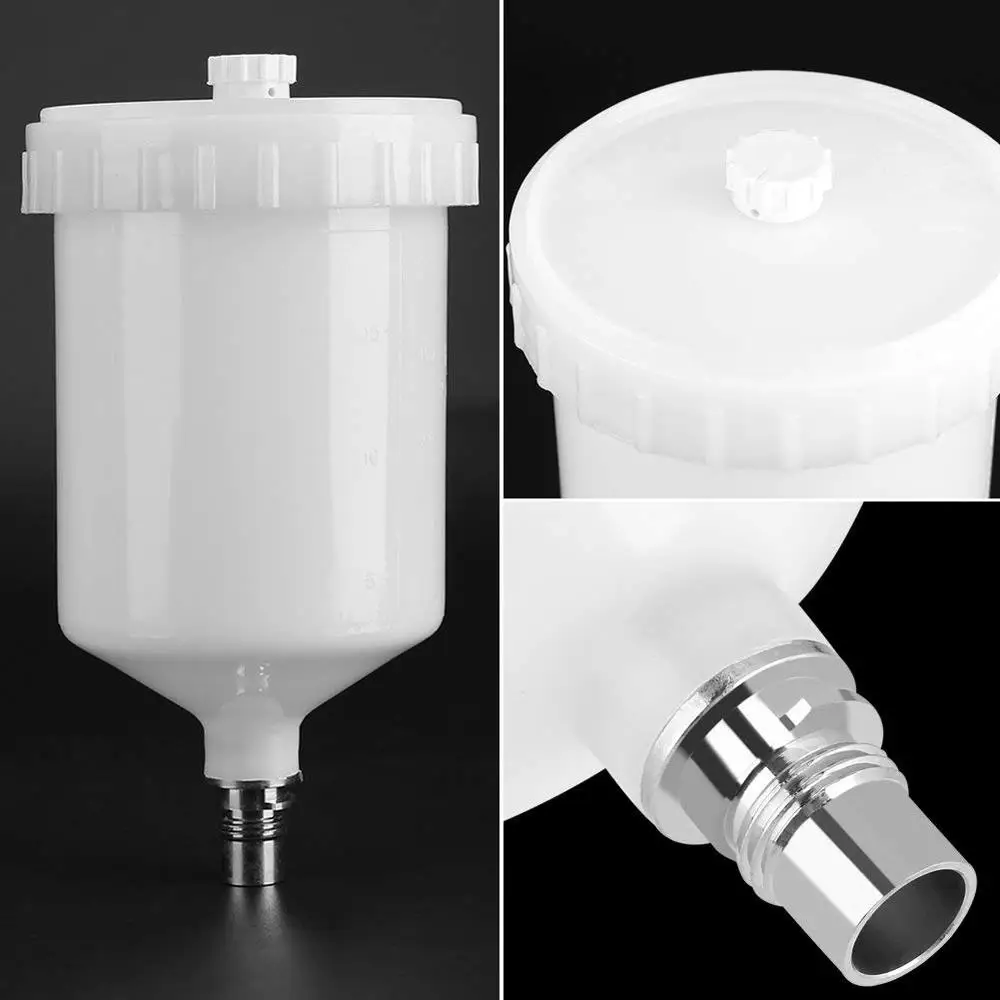 Conector de taza de pulverizador Sata, rociador de pintura de chorro, 600Ml, plástico blanco, accesorios de olla de taza de pintura Hvlp