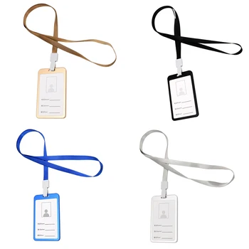 

6PCS Aluminum Alloy Identify ID Card Badge Holder with Neck Lanyard Strap for Business,Work, Exhibition,Conferences, Events, Sho