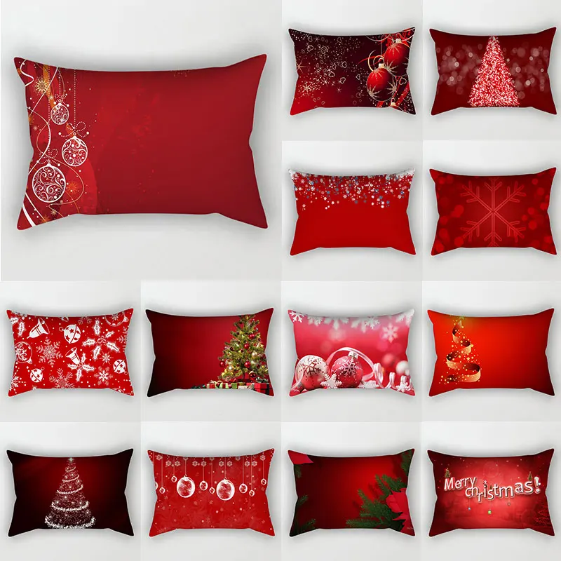 

1pcs Christmas Decor Throw Pillows Covers Home Supplies Refreshing Pillowslip Square Xmas Pillow Case Cushion Cover 30*50cm