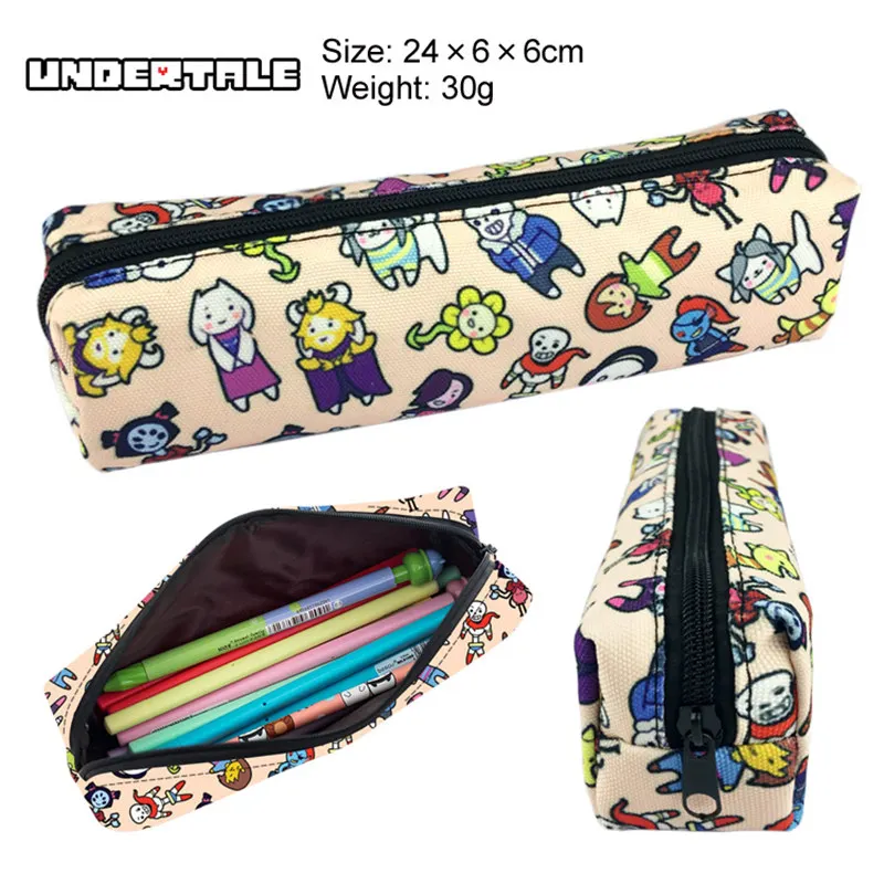 

Undertale Frisk Sans Cosplay Pen Bags Zipper School Pencil Case Box Cosmetic Makeup Bag Storage Bag Gift