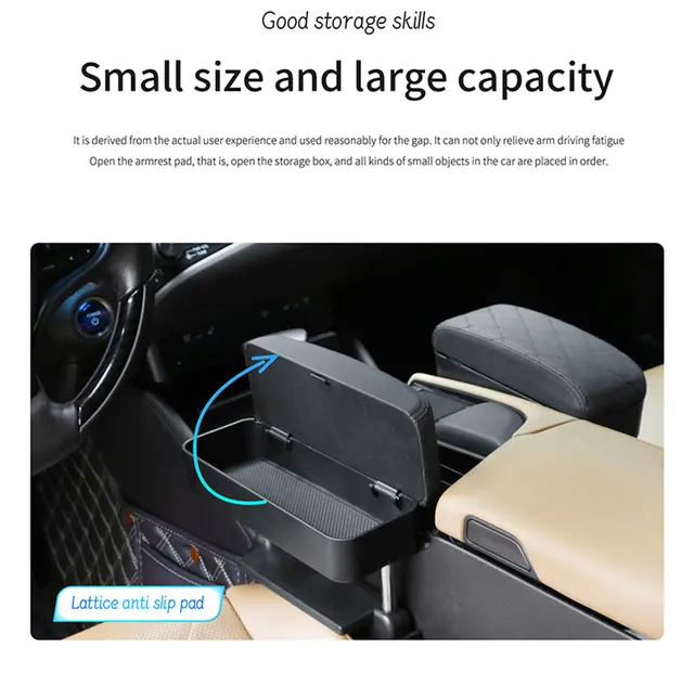 Embroidered Car Armrest Box Universal Car Center Console Armrest Cushion  Adjustable Auto Elbow Support Arm Rest With Storage Box - AliExpress