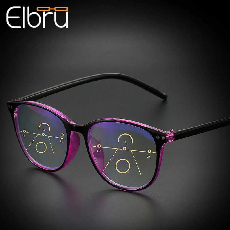 

Elbry Anti-blue Light Progressive Multifocal Reading Glasses Women&Men Classic Oversize Frame Presbyopic Glasses With +1.0to+4.0
