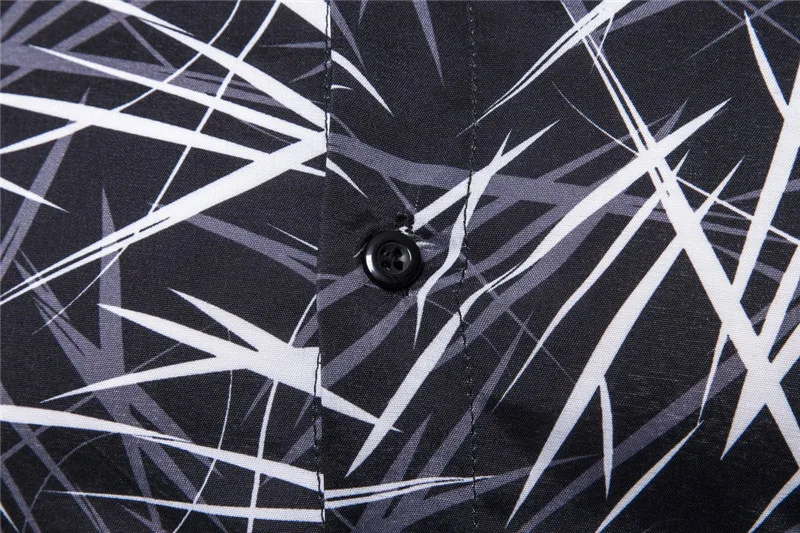 Digital Print Mens Designer Shirts Fashion Bamboo Leaves Print Single Breasted Mens Casual Shirts Males Clothing 5