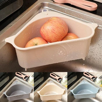 

Household Vegetable Washing Drain Triangle Sieve Suction Cup Sink Shelf Soap Sponge Drain Rack Kitchen Storage Tool