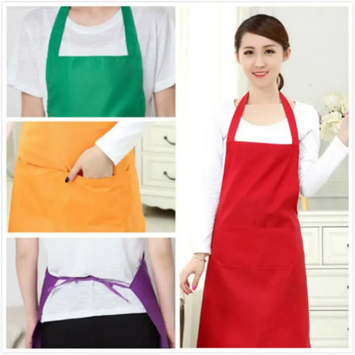 Thicken Cotton Blend Sleeveless Apron Anti-wear Cooking Kitchen Bib Women Men Aprons With Pocket