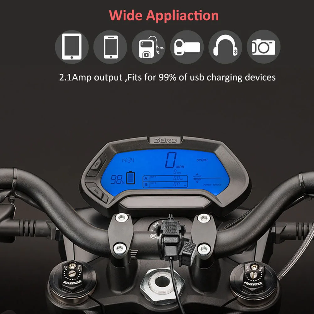 

SAE To USB Inline Fuse ABS Heat Resistant Motorcycle Accessories Adapter Anti Corrosion Durable Waterproof Charging Cable
