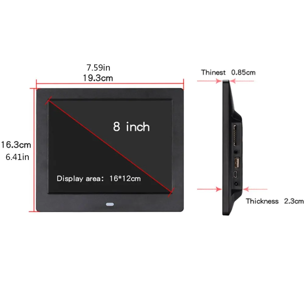 8 Inch Remote Control Automatic Cycle Lcd Widescreen Hd Led Electronic Photo Album Digital Photo Frame Wall Machine