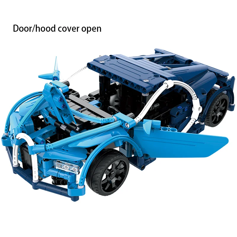 Comprar Cada 419 Uds RC coches de carreras deportivos azules DIY modelo bloques de construcción legoing city Technic Series Control remoto vehículo juguetes para chico