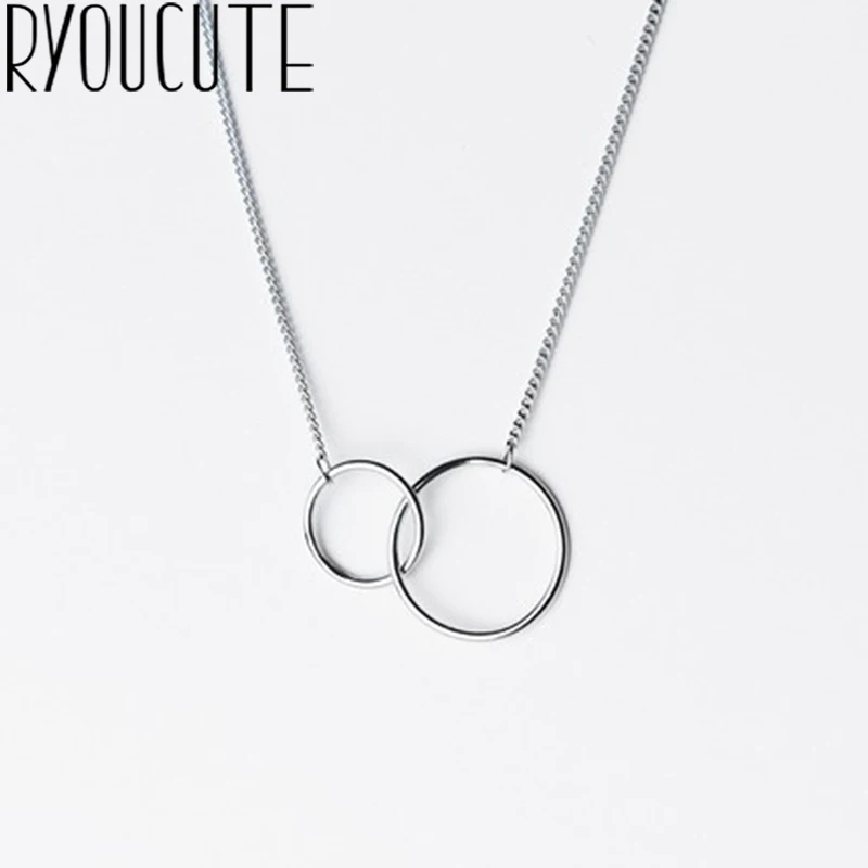 

Boho Bridal Wedding Jewelry 925 Sterling Silver Circle Necklaces For Women Girls Gifts Statement Necklaces Colar