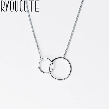 

Boho Bridal Wedding Jewelry Silver Color Circle Necklaces For Women Girls Gifts Statement Necklaces Colar