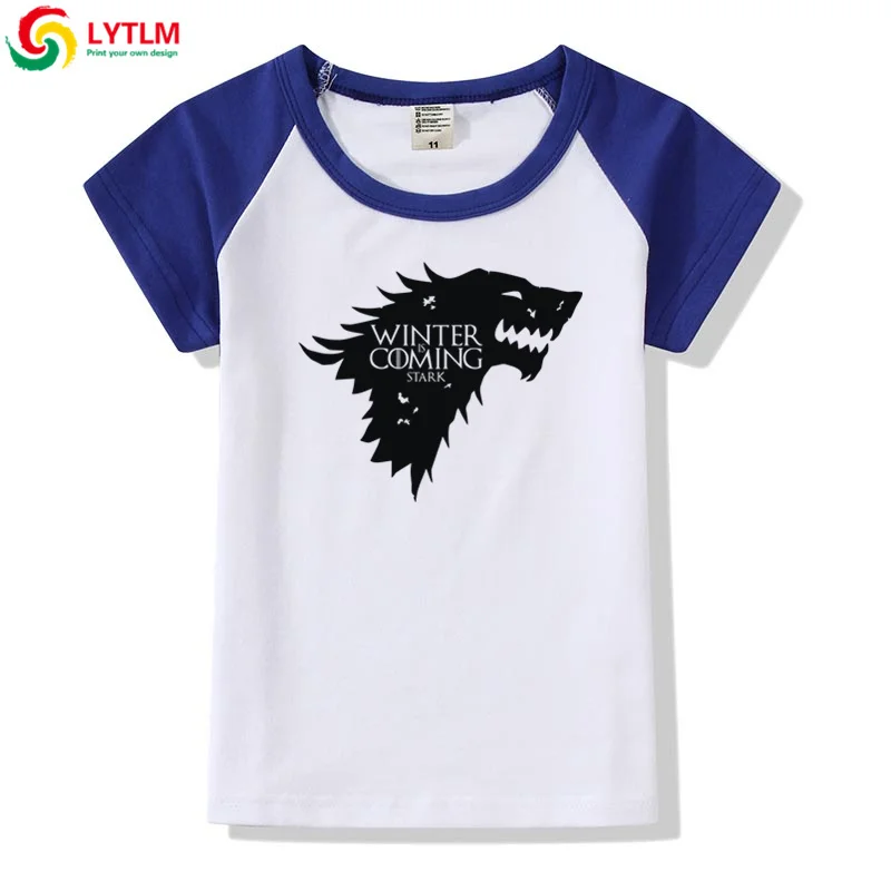 LYTLM House Stark/футболка для мальчиков и девочек, ХХХ, футболка с надписью «Rock», Enfant Garcon, Игра престолов, футболки для мальчиков, 3D футболка с изображением волка, Roupa De Menina - Цвет: DXCJ LYCRA Blue