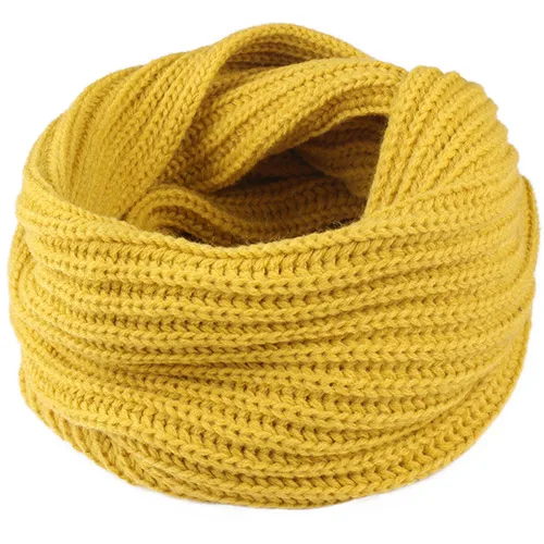 FURTALK, зимний шарф, детский вязаный шарф с кольцом для девочек и мальчиков, теплый шарф для малышей, мягкие шарфы с кольцом, розовый, черный, серый цвет - Цвет: Цвет: желтый